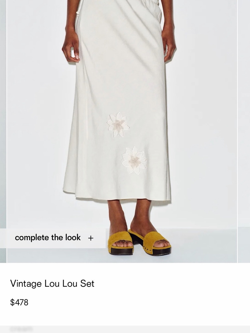Reformation Vintage Lou Lou Cream Two-Piece Skirt Set - Picture 4 of 5